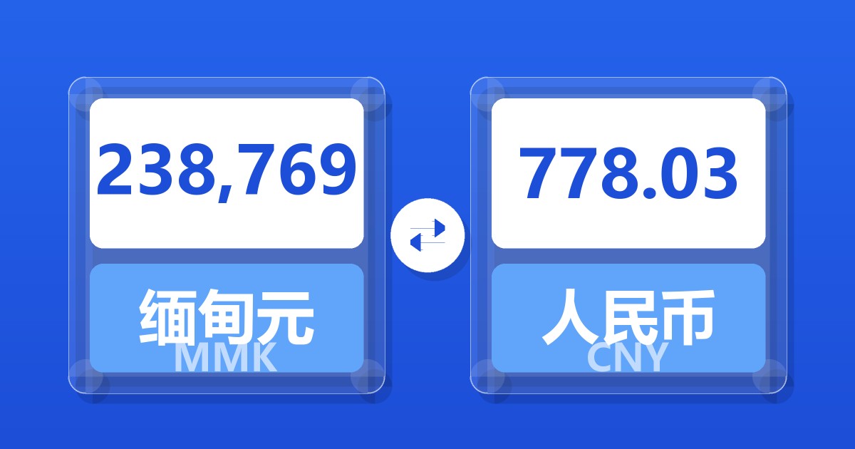 238,769缅甸元兑人民币