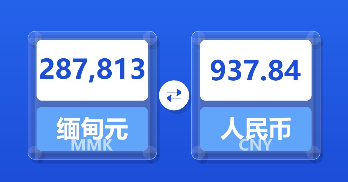 287,813缅甸元兑人民币
