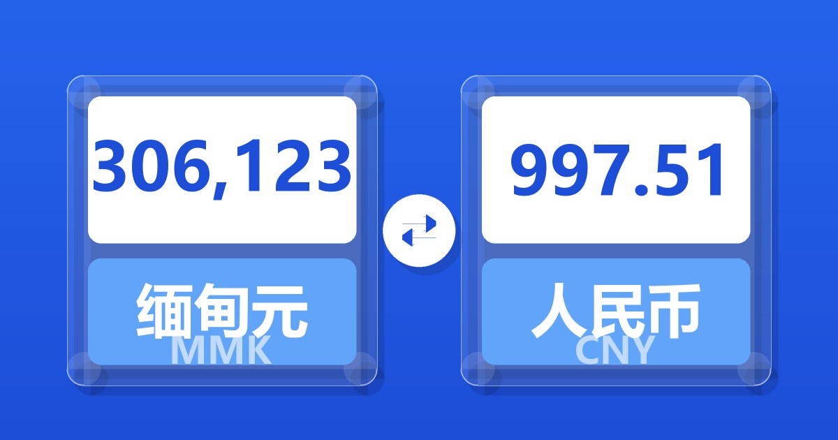 306,123缅甸元兑人民币