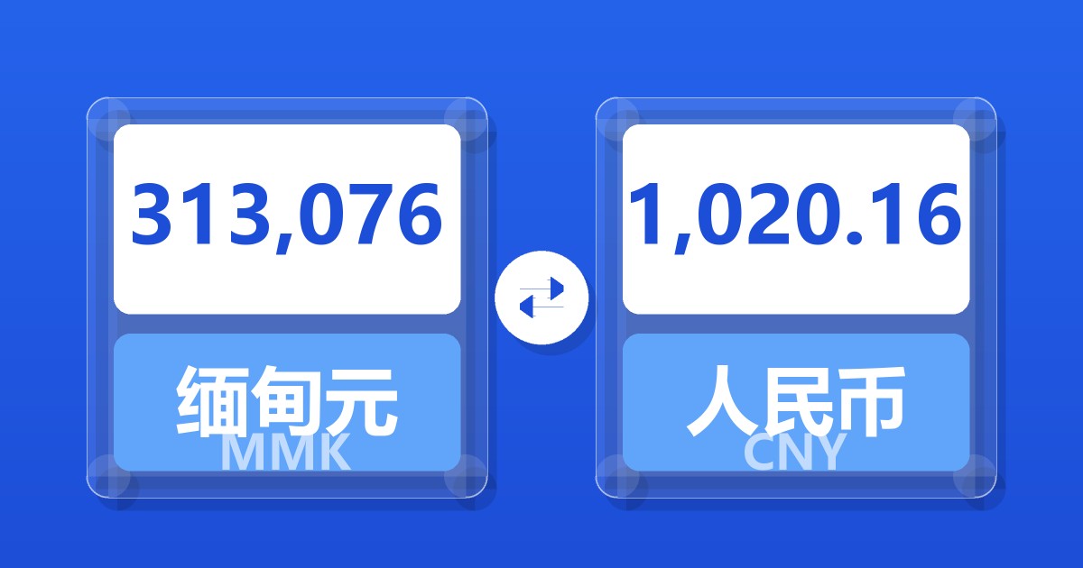 313,076缅甸元兑人民币