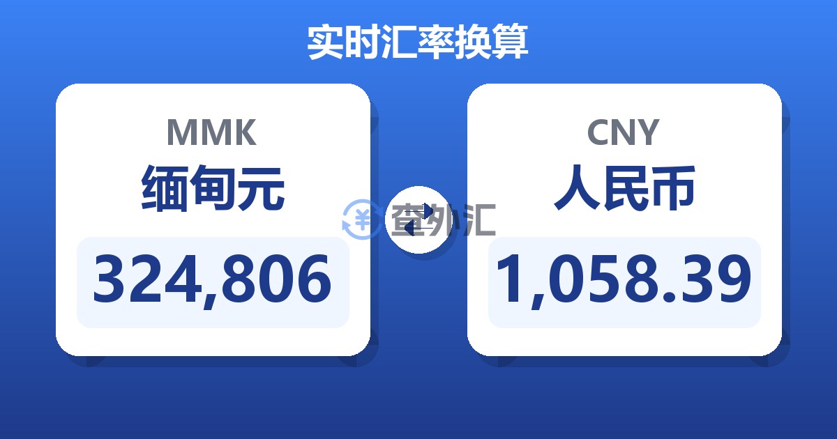 324,806缅甸元兑人民币