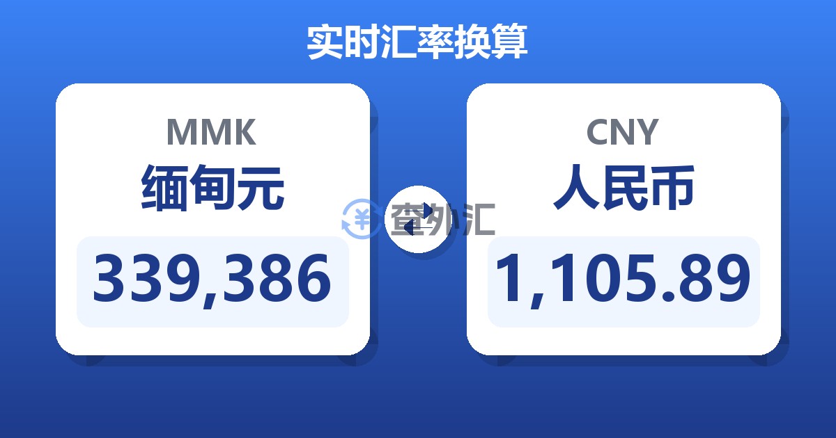 339,386缅甸元兑人民币