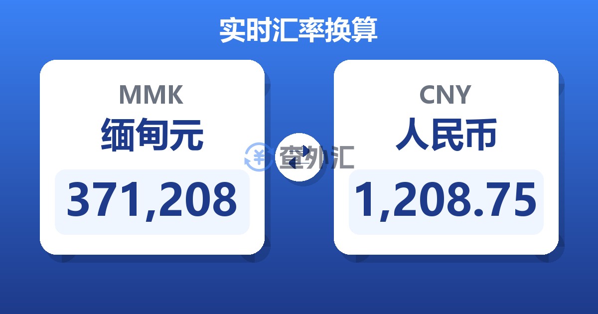 371,208缅甸元兑人民币