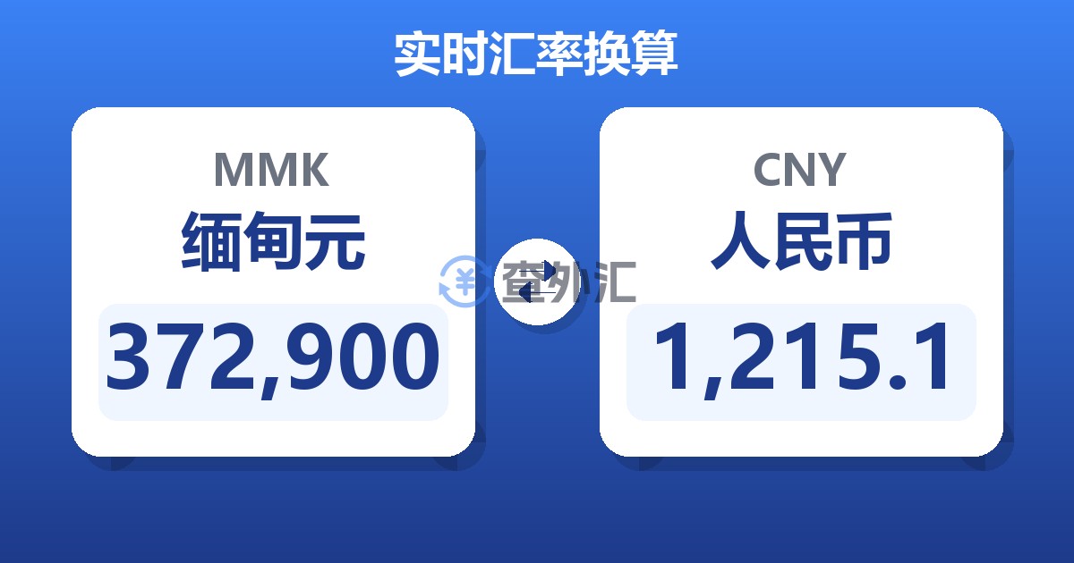 372,900缅甸元兑人民币