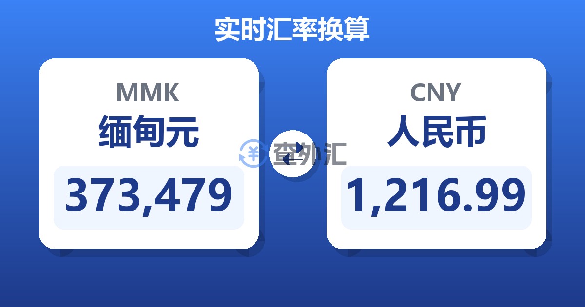 373,479缅甸元兑人民币