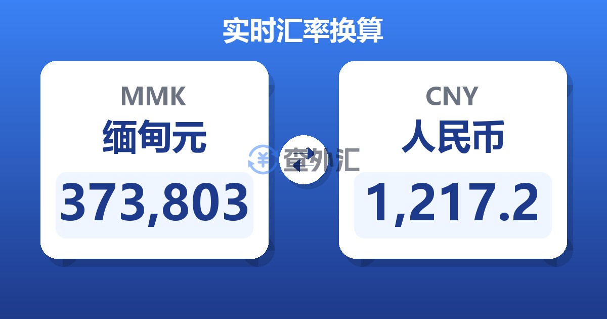 373,803缅甸元兑人民币