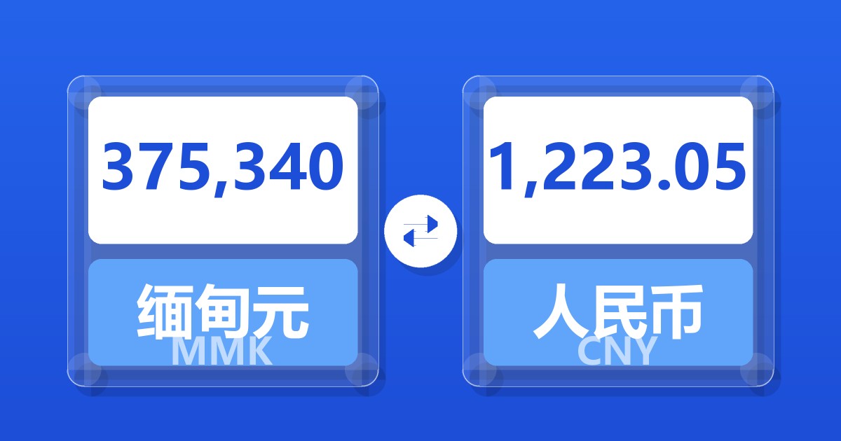375,340缅甸元兑人民币