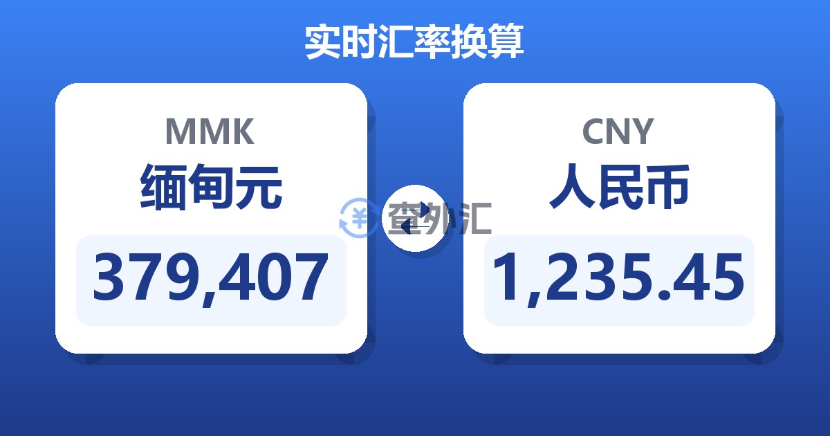 379,407缅甸元兑人民币