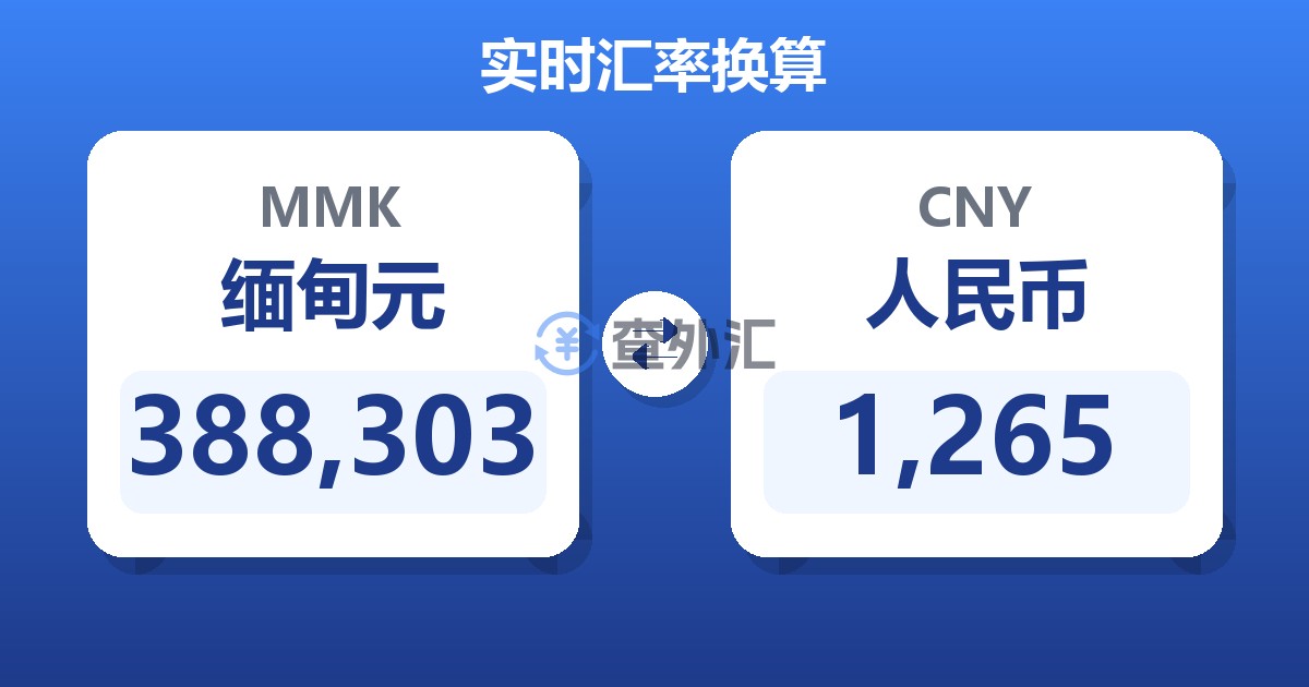 388,303缅甸元兑人民币