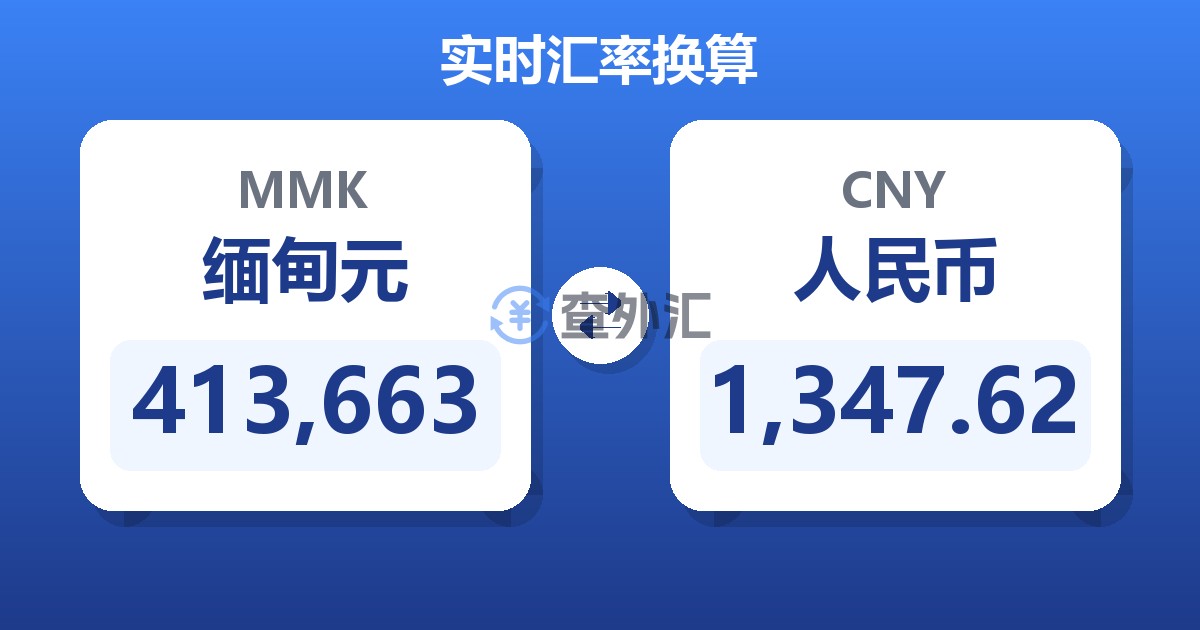 413,663缅甸元兑人民币