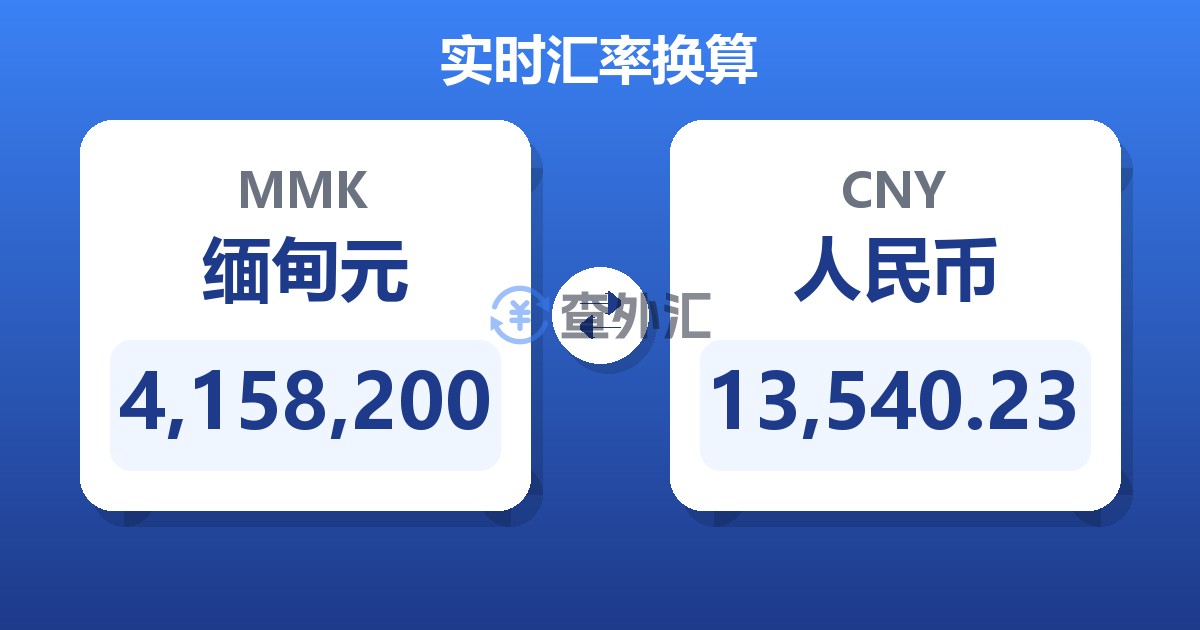 4,158,200缅甸元兑人民币