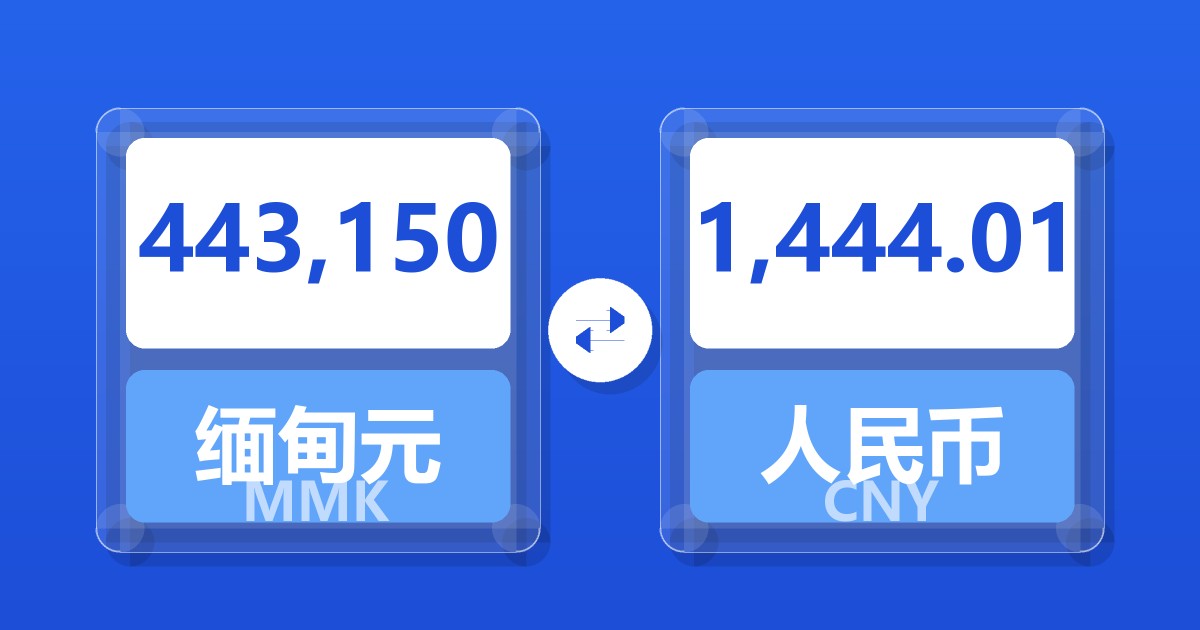 443,150缅甸元兑人民币