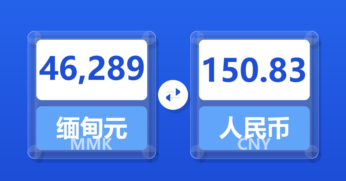 46,289缅甸元兑人民币