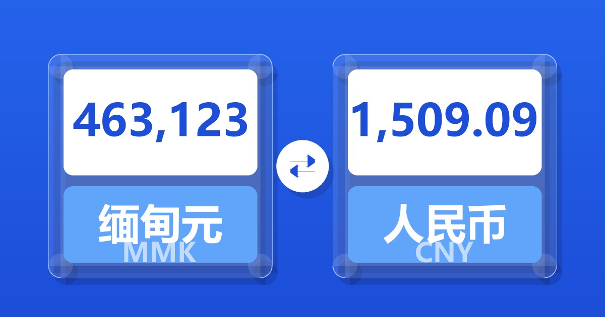 463,123缅甸元兑人民币