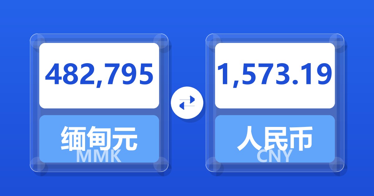 482,795缅甸元兑人民币