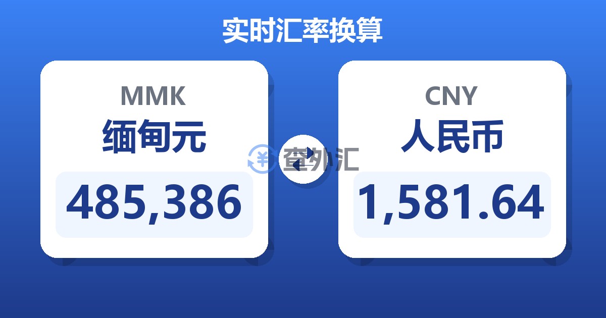 485,386缅甸元兑人民币