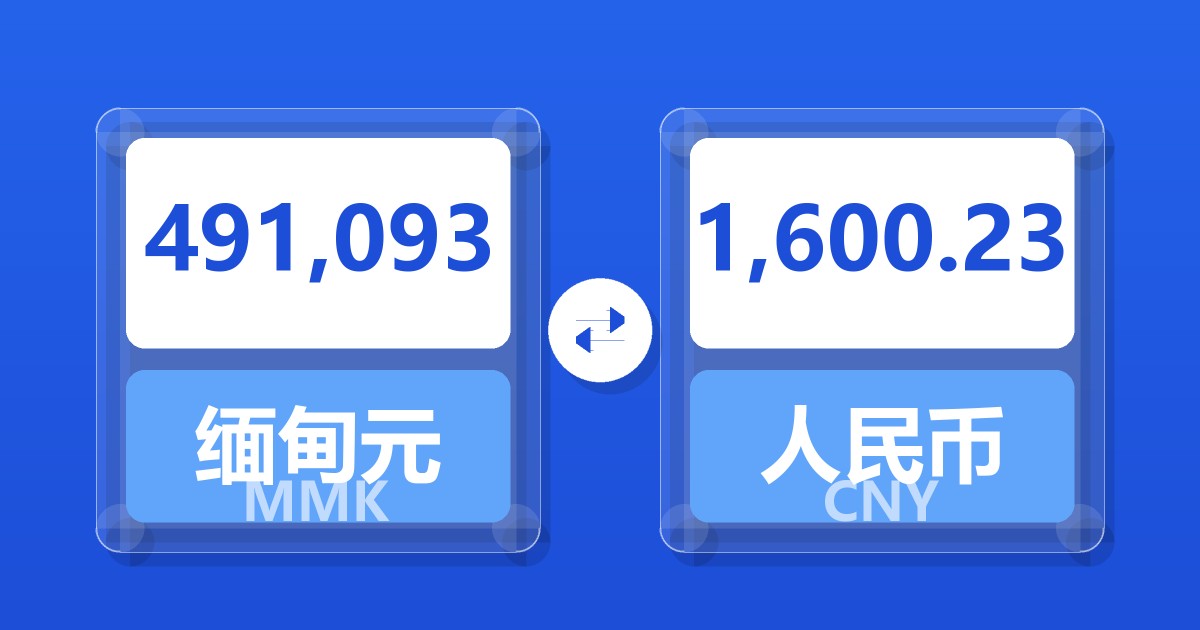 491,093缅甸元兑人民币