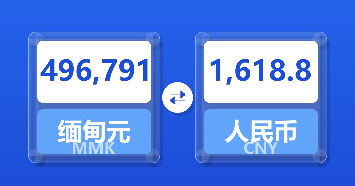 496,791缅甸元兑人民币