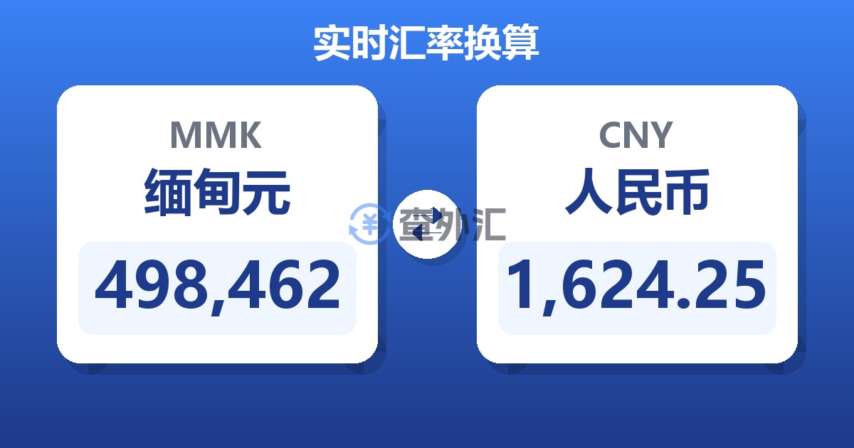 498,462缅甸元兑人民币