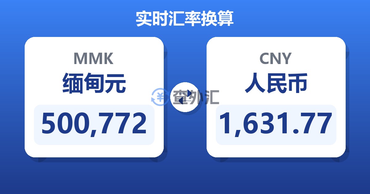 500,772缅甸元兑人民币
