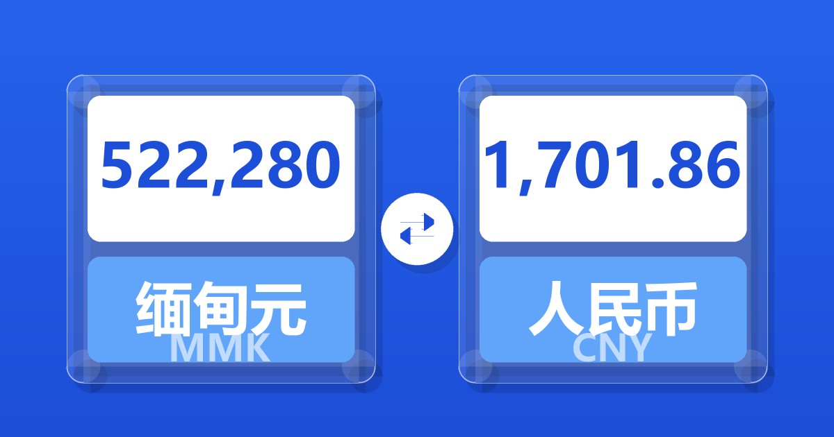 522,280缅甸元兑人民币