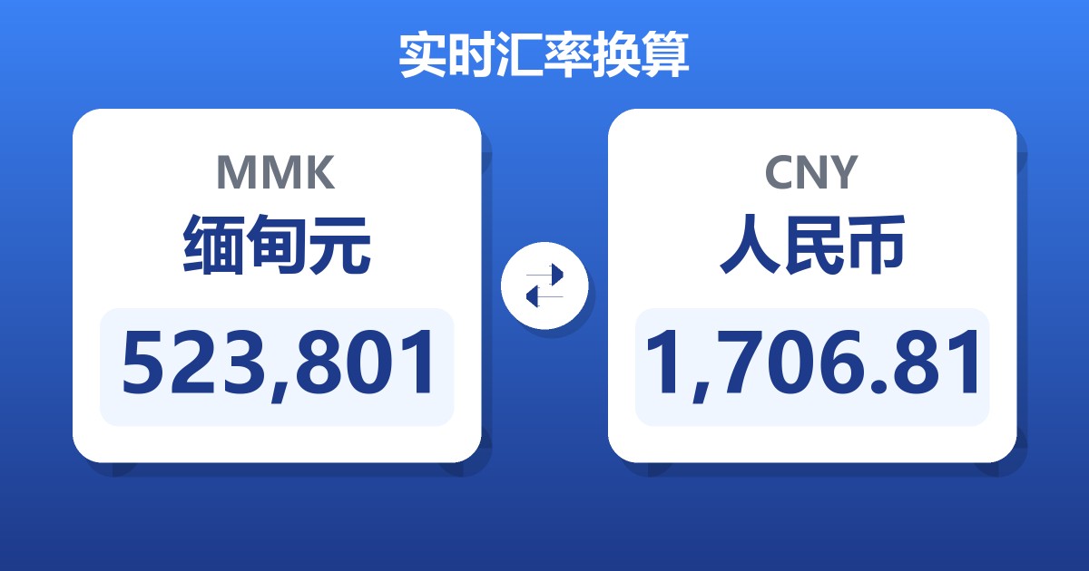523,801缅甸元兑人民币