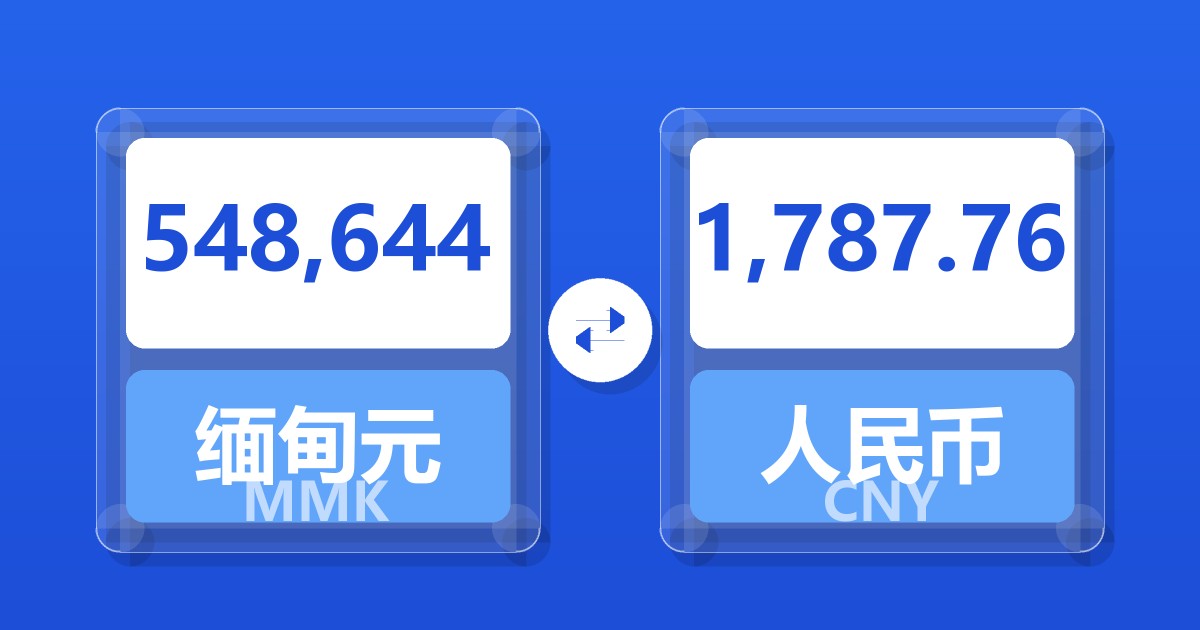 548,644缅甸元兑人民币