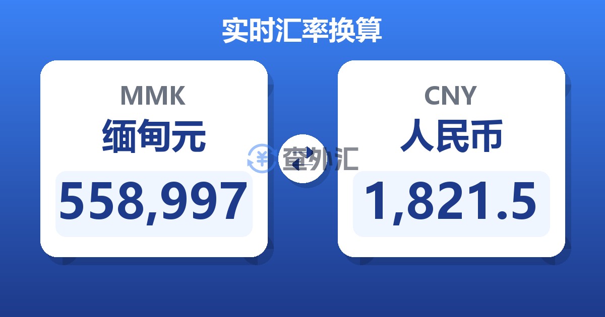 558,997缅甸元兑人民币