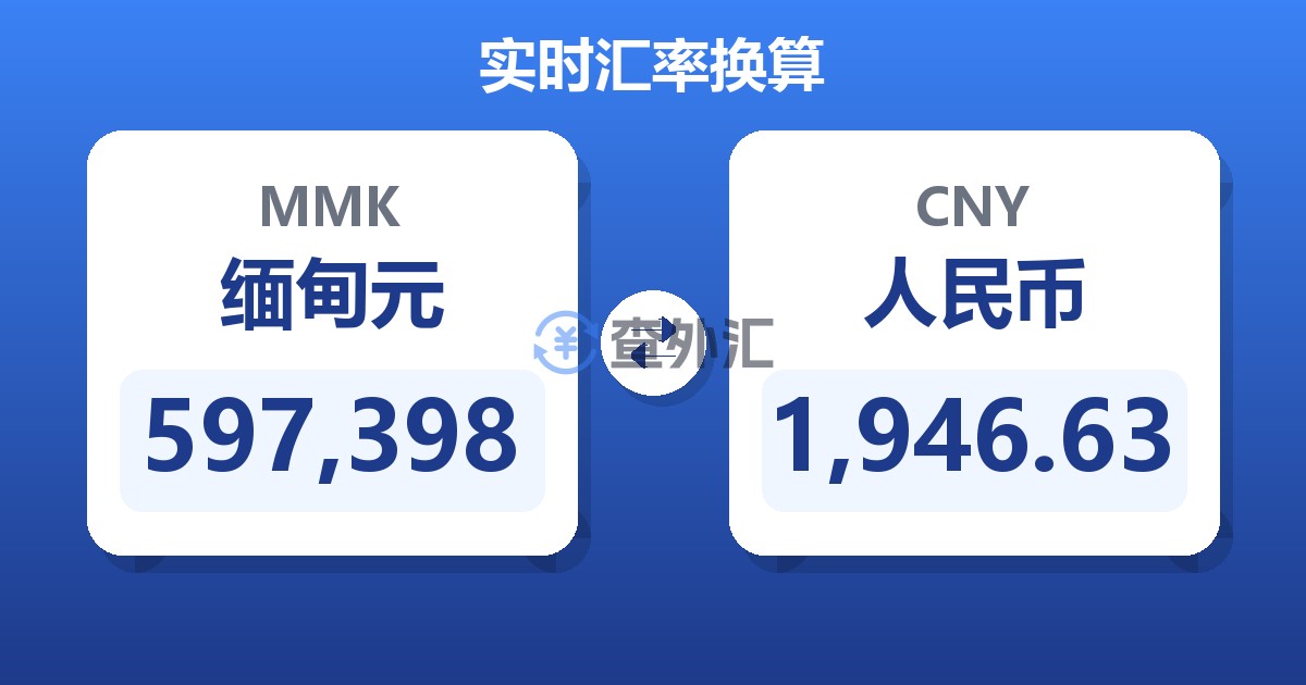 597,398缅甸元兑人民币