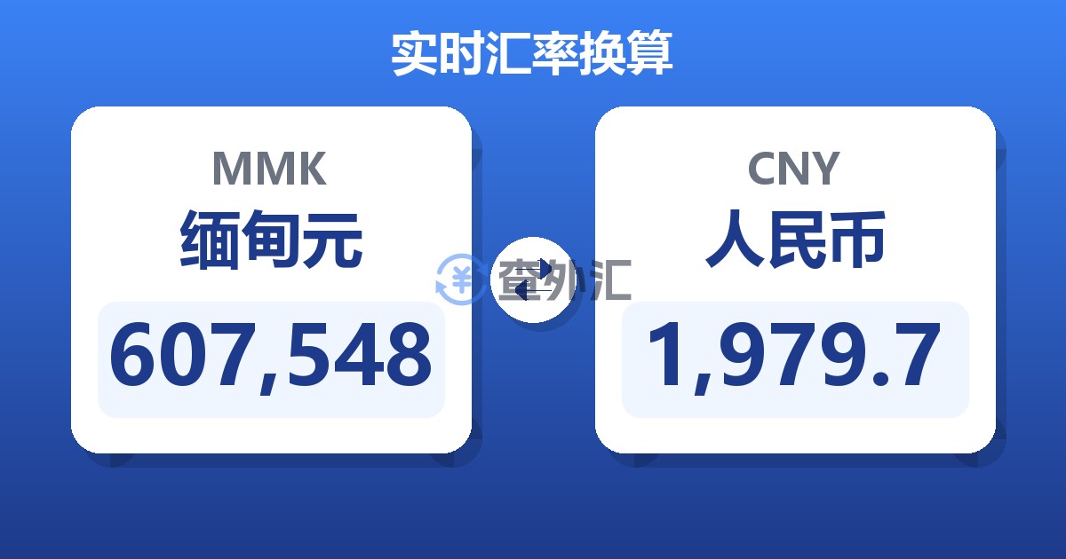 607,548缅甸元兑人民币