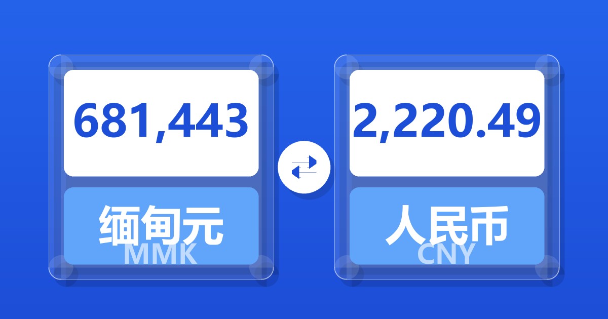 681,443缅甸元兑人民币