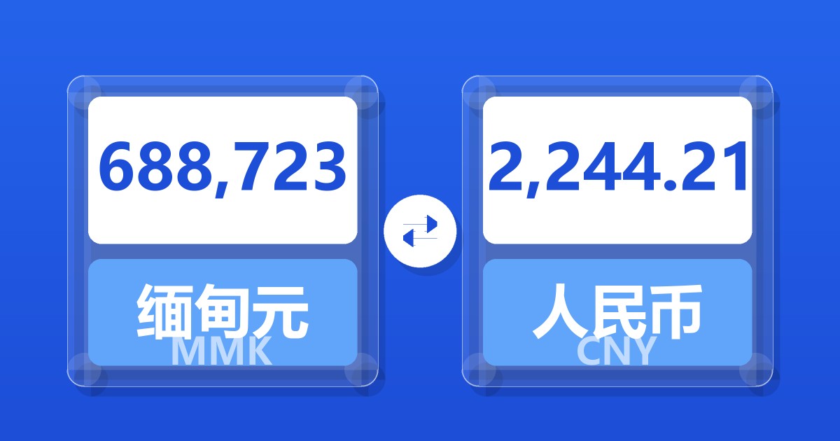 688,723缅甸元兑人民币