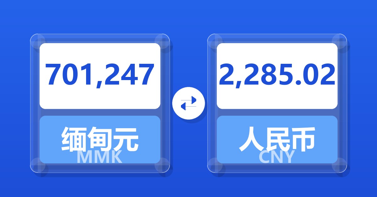 701,247缅甸元兑人民币