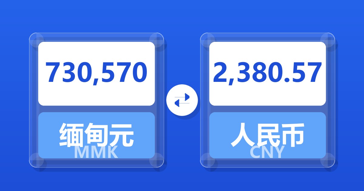 730,570缅甸元兑人民币