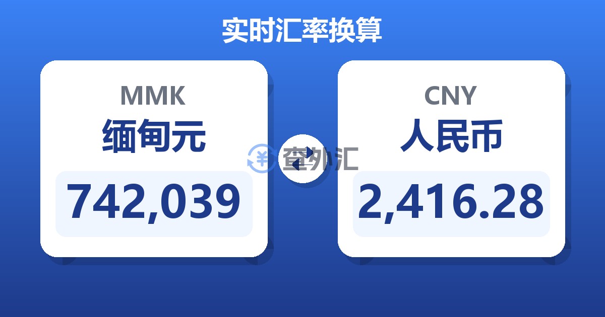 742,039缅甸元兑人民币