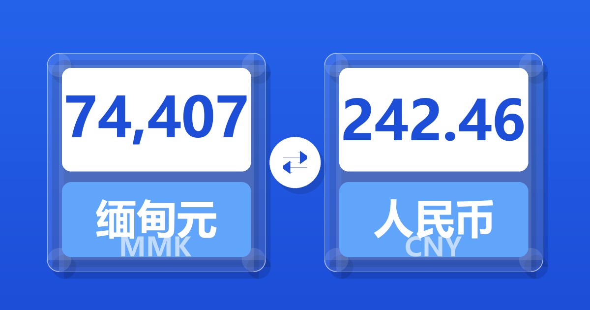 74,407缅甸元兑人民币