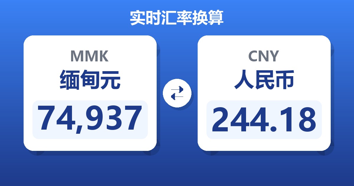 74,937缅甸元兑人民币