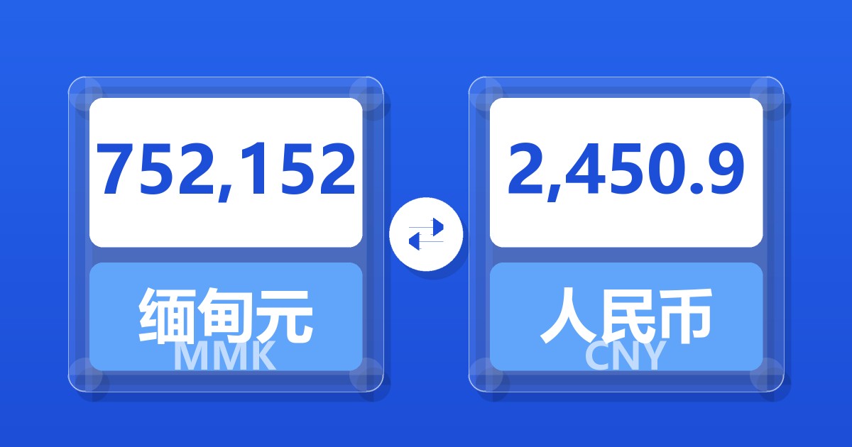 752,152缅甸元兑人民币