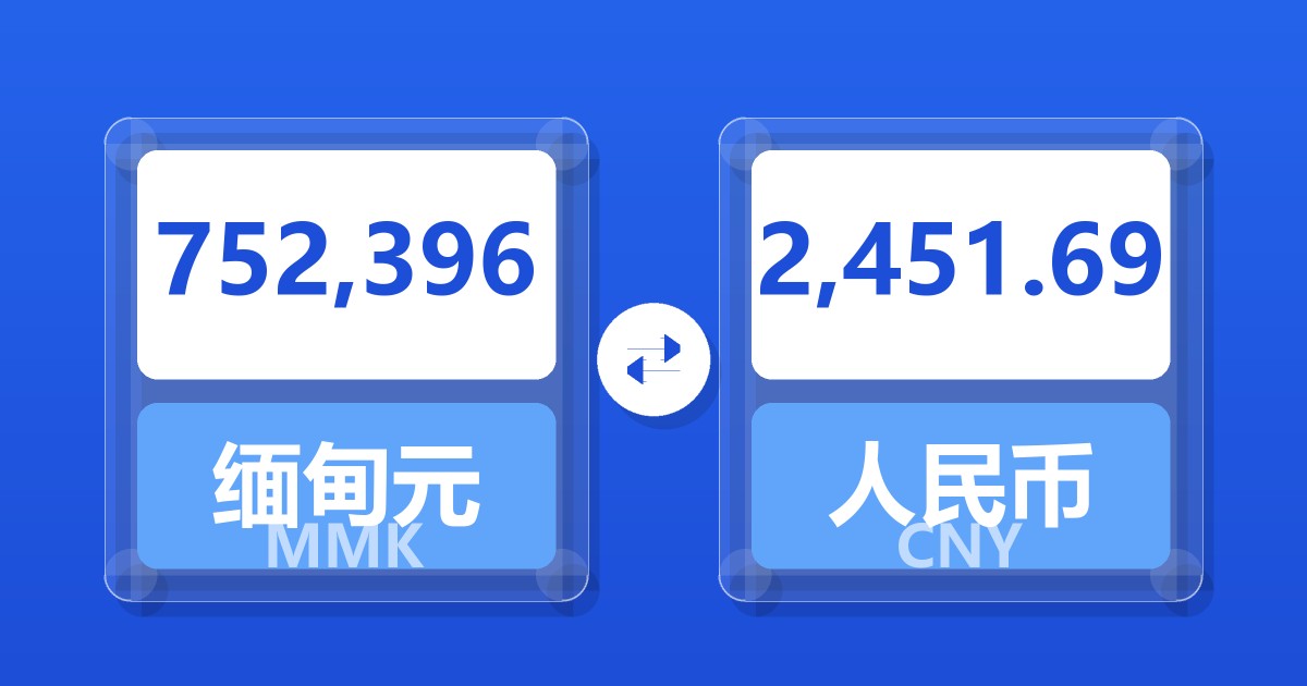752,396缅甸元兑人民币