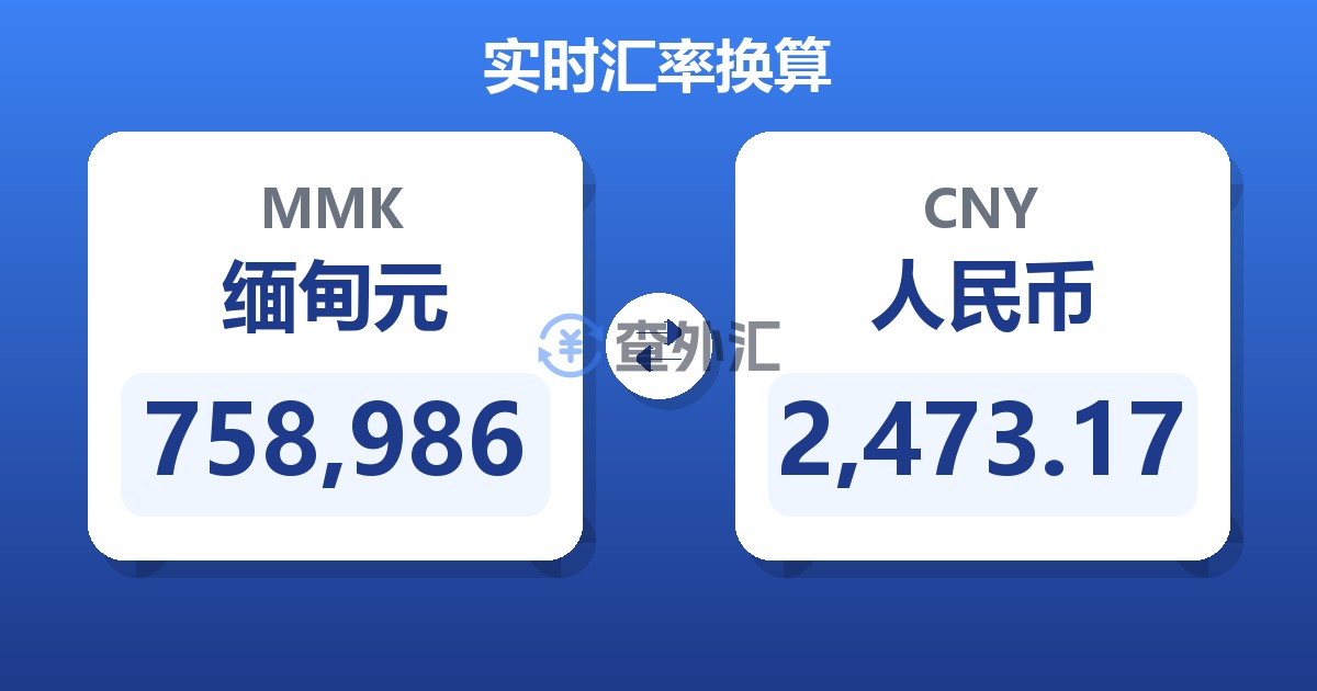 758,986缅甸元兑人民币
