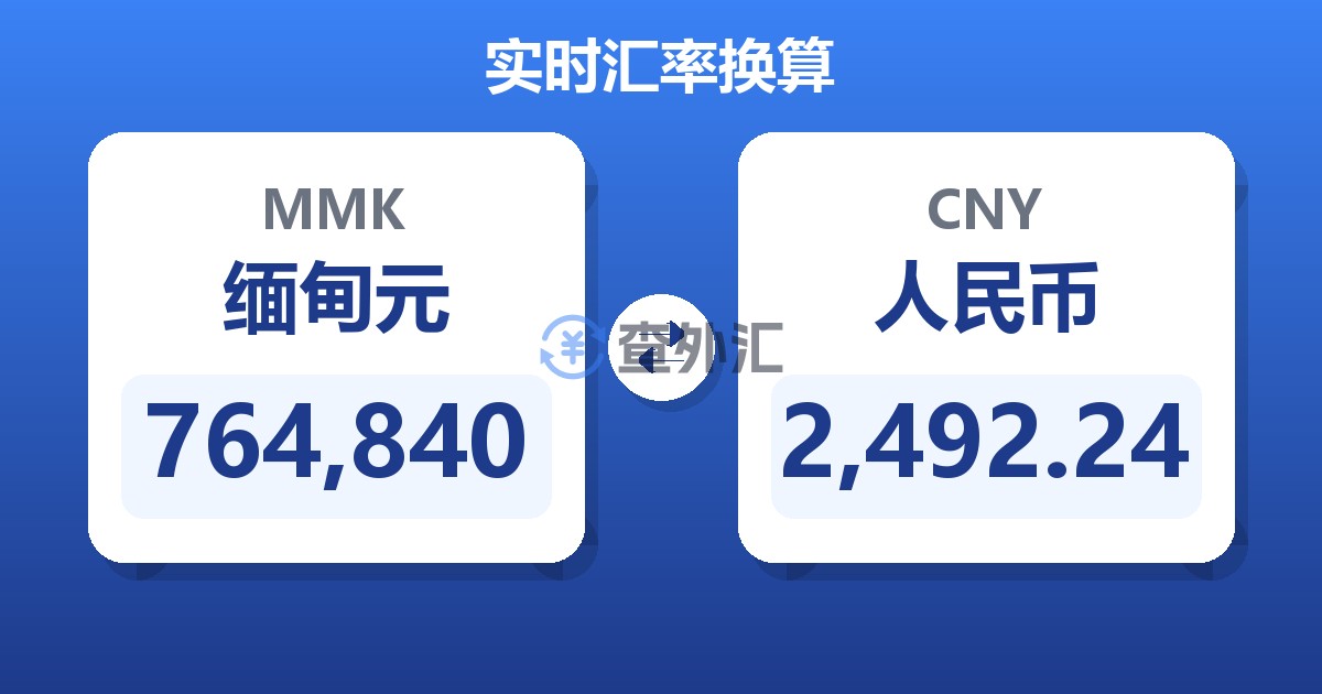 764,840缅甸元兑人民币