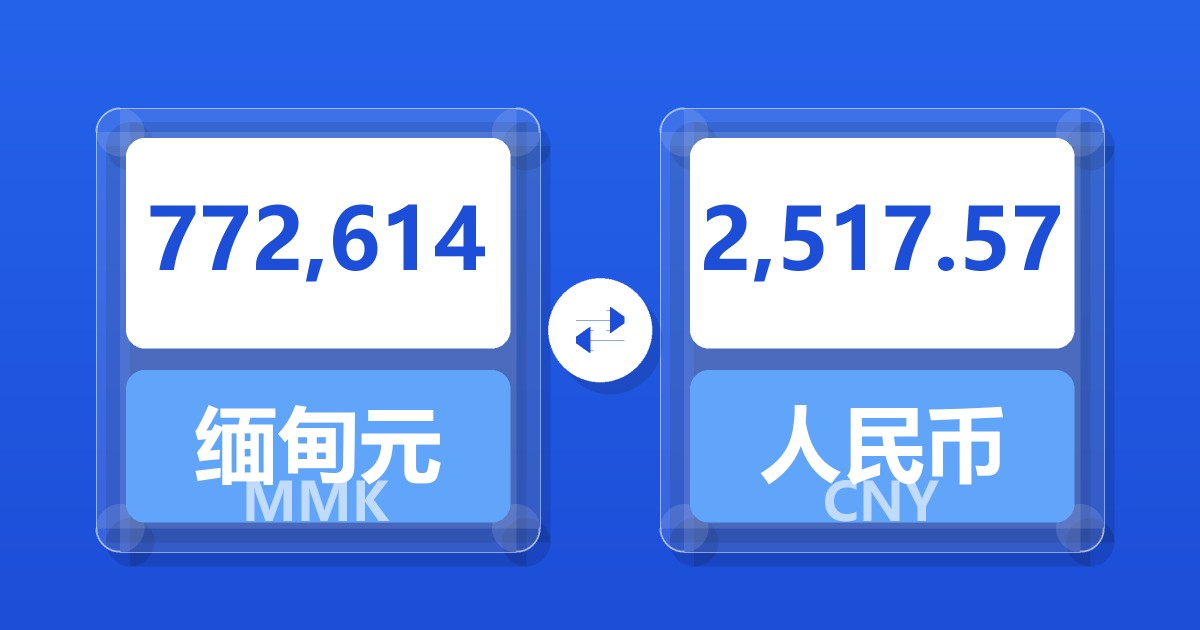 772,614缅甸元兑人民币