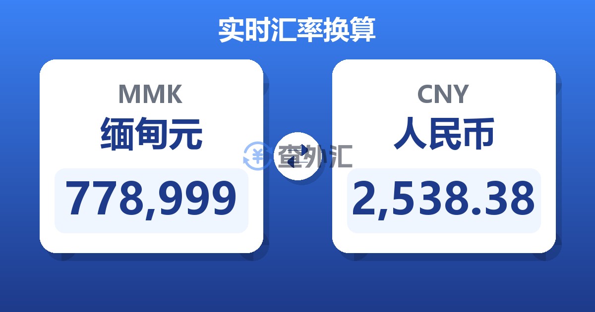 778,999缅甸元兑人民币