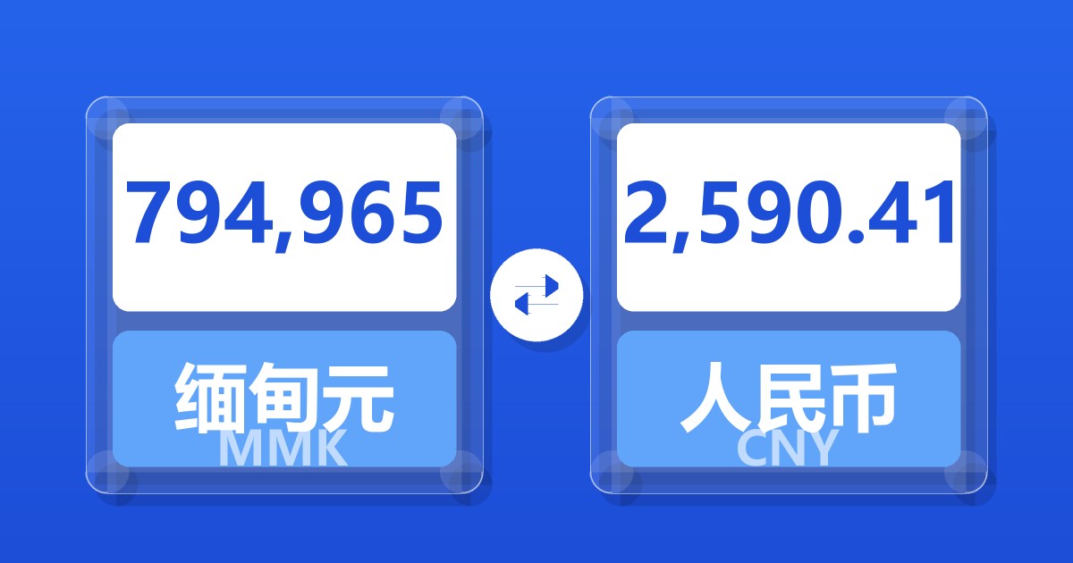 794,965缅甸元兑人民币