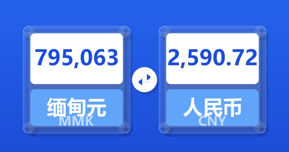 795,063缅甸元兑人民币