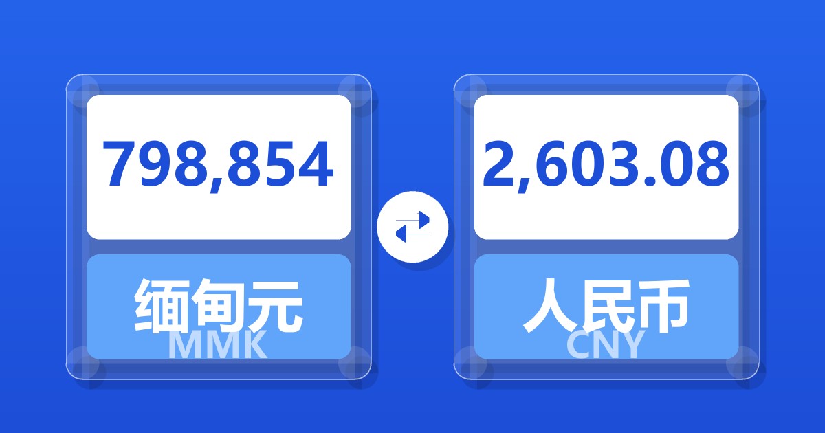 798,854缅甸元兑人民币