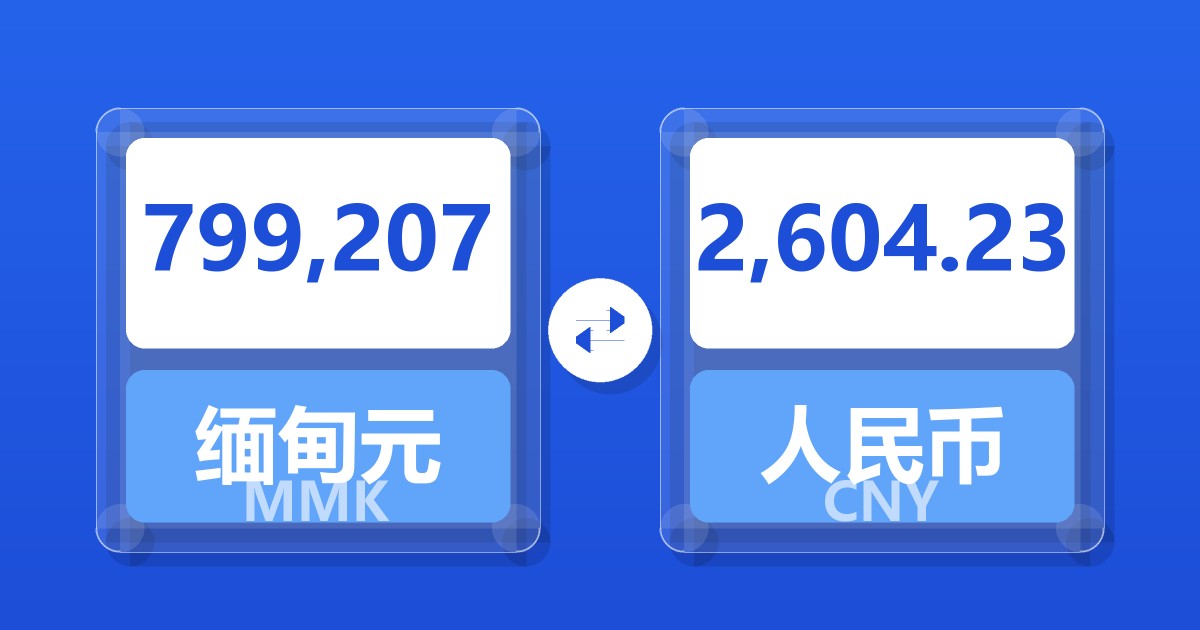 799,207缅甸元兑人民币