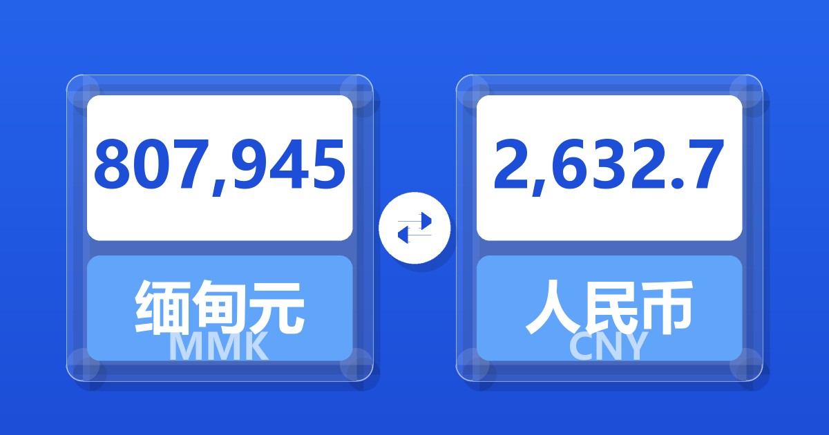 807,945缅甸元兑人民币