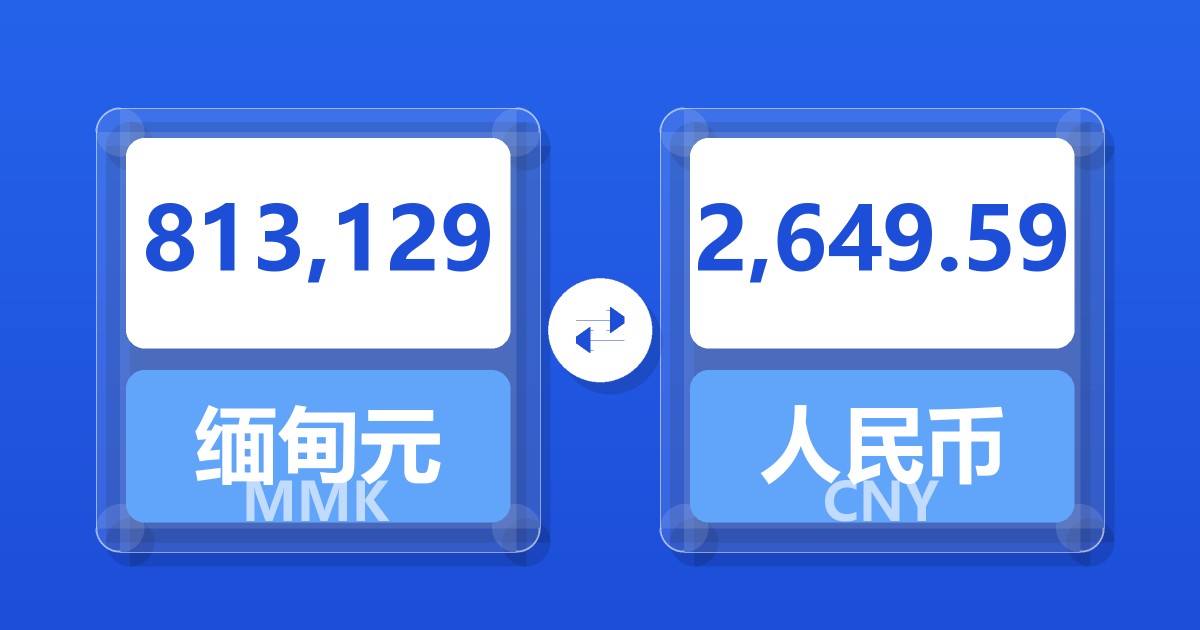 813,129缅甸元兑人民币