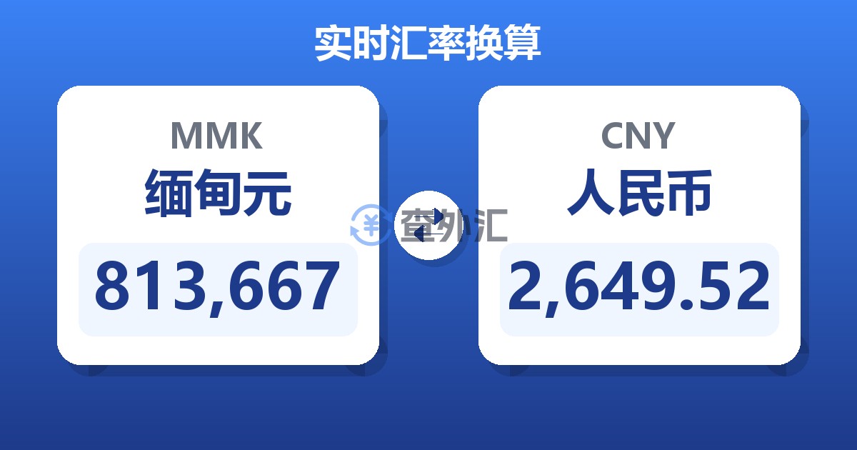 813,667缅甸元兑人民币